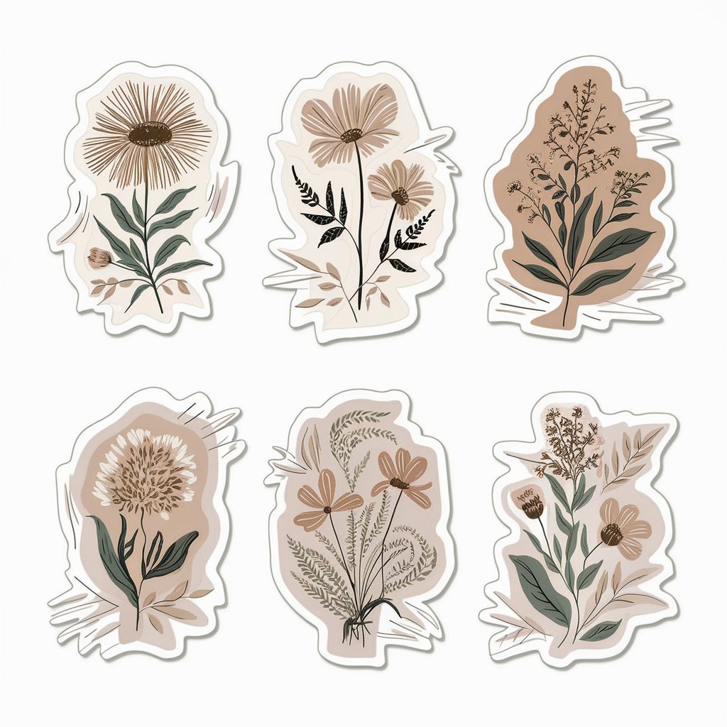 Boho Sticker Illustration Sticker Prompt