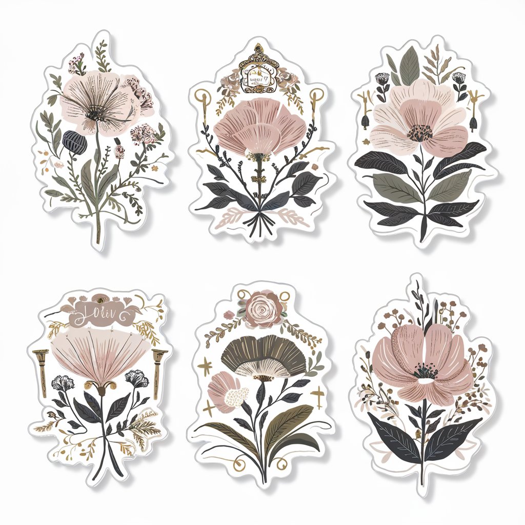Boho Sticker Illustration Sticker Prompt