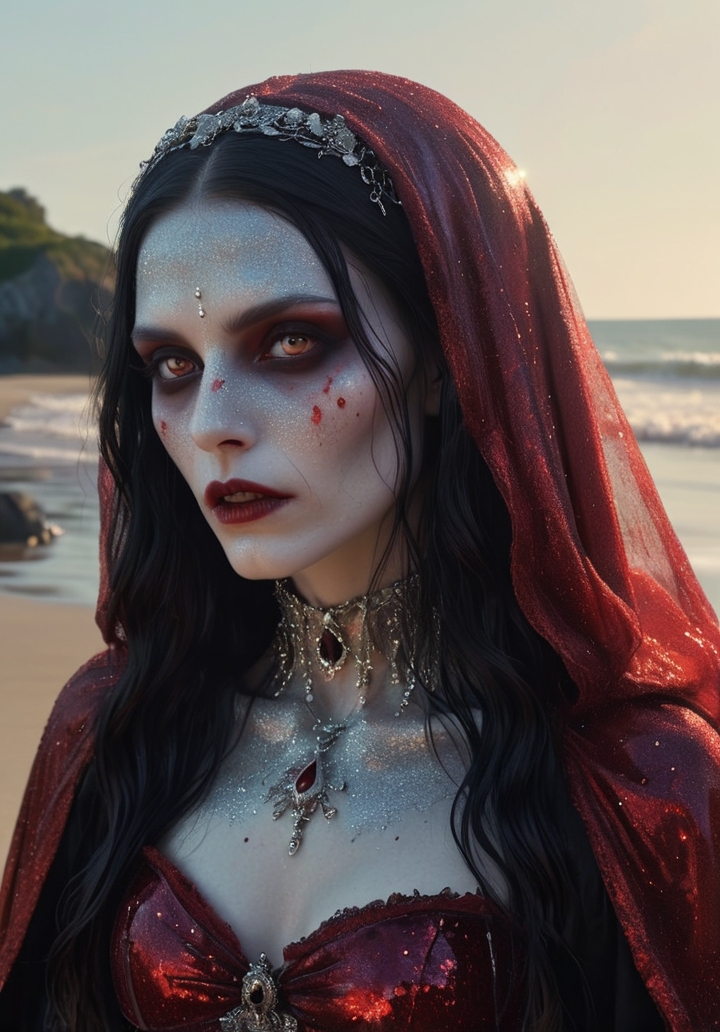 Ethereal Renaissance Beauty in a Macabre Paradise