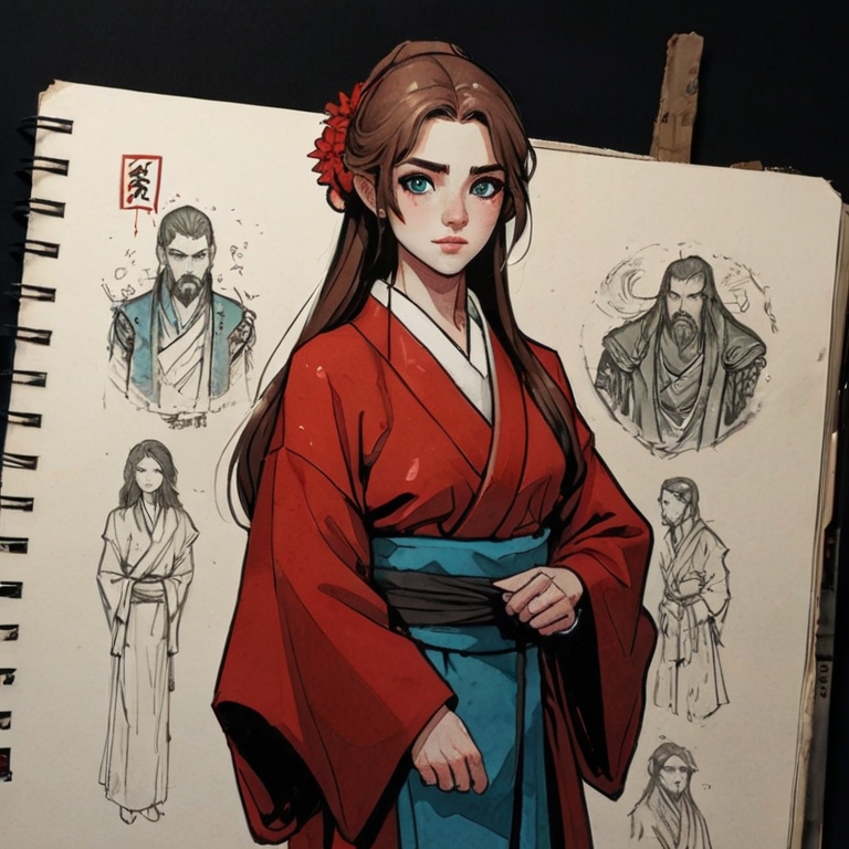 Enchanting Goddess Sketchbook Portrayal