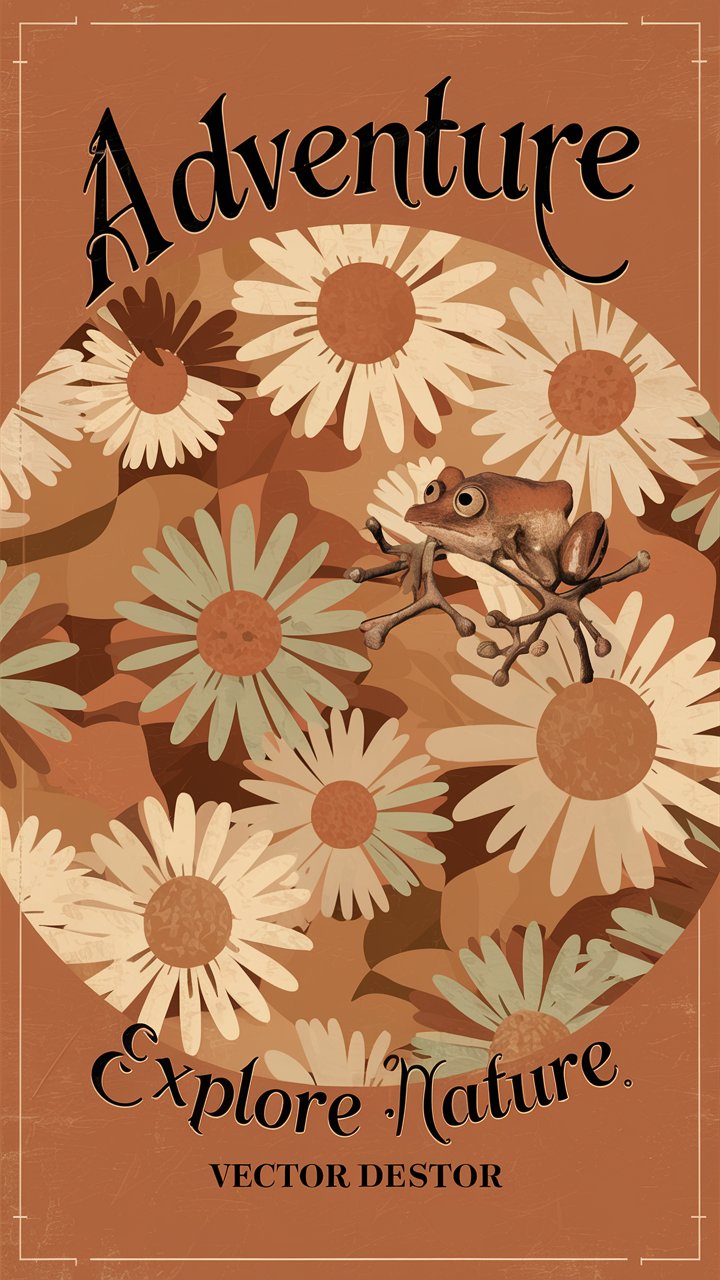 Vintage Floral Typography Illustration